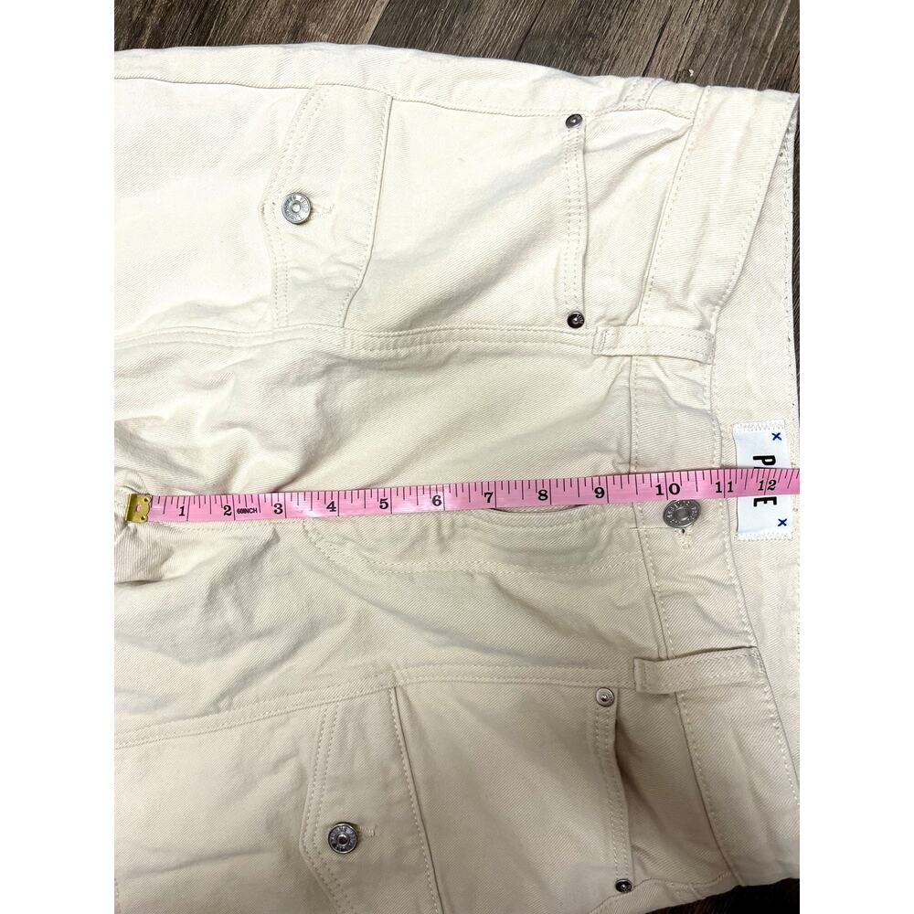 PAIGE Alexis Utility Cargo Jeans Ivory Blonde Wide Leg Carpenter Barrel Pants 29 - Picture 8 of 13